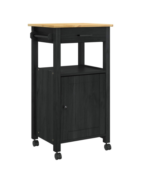 Carrello da Cucina Nero 88,5 x 40 x 48 cm