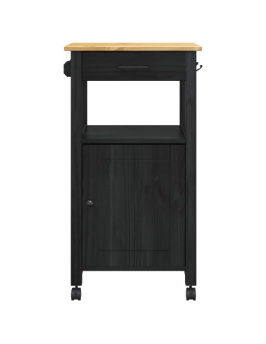 Carrello da Cucina Nero 88,5 x 40 x 48 cm