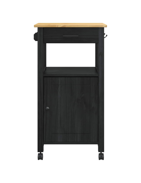 Carrello da Cucina Nero 88,5 x 40 x 48 cm