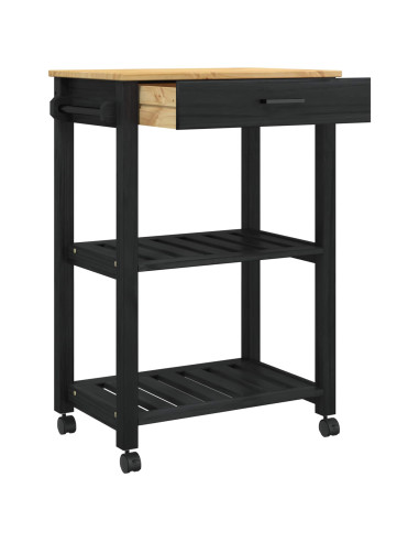 Carrello da Cucina Nero 88,5 x 40 x 60 cm