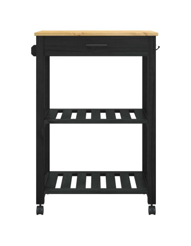 Carrello da Cucina Nero 88,5 x 40 x 60 cm