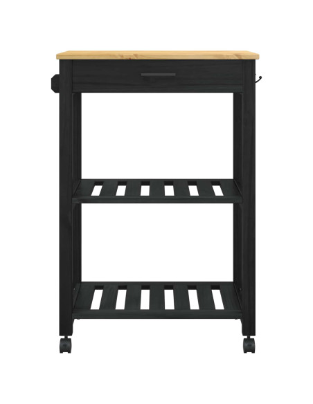 Carrello da Cucina Nero 88,5 x 40 x 60 cm