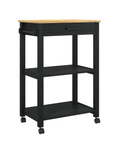 Carrello da Cucina Nero 88,5 x 40 x 60 cm 2