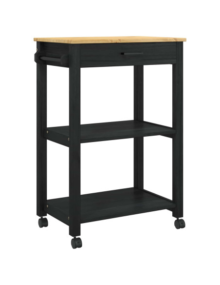 Carrello da Cucina Nero 88,5 x 40 x 60 cm
