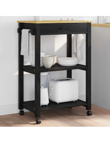Carrello da Cucina Nero 88,5 x 40 x 60 cm
