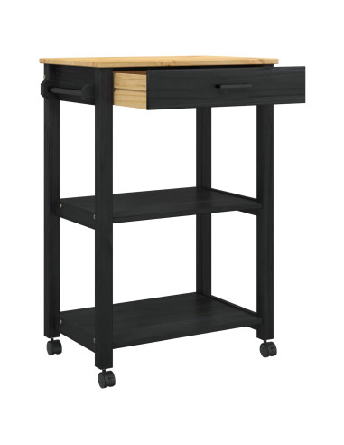 Carrello da Cucina Nero 88,5 x 40 x 60 cm