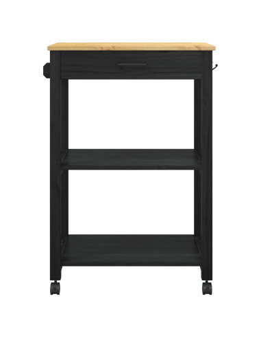 Carrello da Cucina Nero 88,5 x 40 x 60 cm