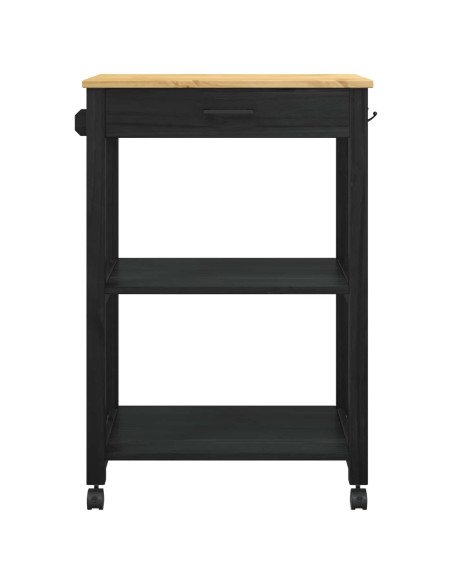 Carrello da Cucina Nero 88,5 x 40 x 60 cm
