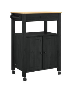 Carrello da Cucina Nero 88,5 x 40 x 60 cm 2