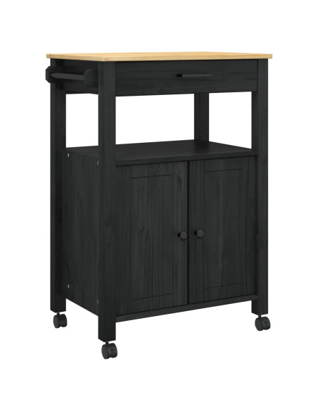 Carrello da Cucina Nero 88,5 x 40 x 60 cm