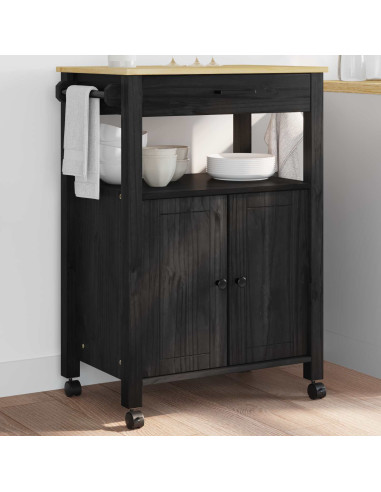 Carrello da Cucina Nero 88,5 x 40 x 60 cm