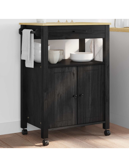 Carrello da Cucina Nero 88,5 x 40 x 60 cm