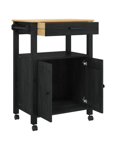Carrello da Cucina Nero 88,5 x 40 x 60 cm