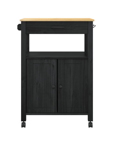 Carrello da Cucina Nero 88,5 x 40 x 60 cm