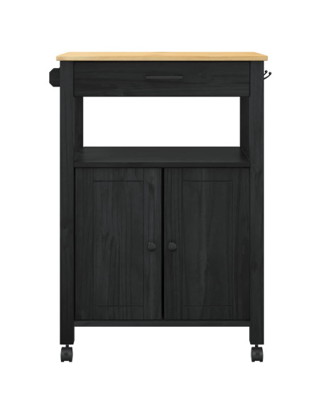 Carrello da Cucina Nero 88,5 x 40 x 60 cm