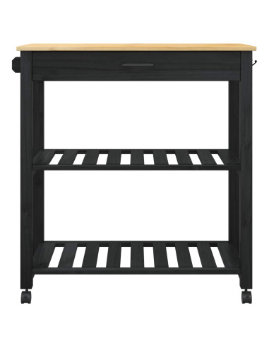 Carrello da Cucina Nero 88,5 x 40 x 84 cm