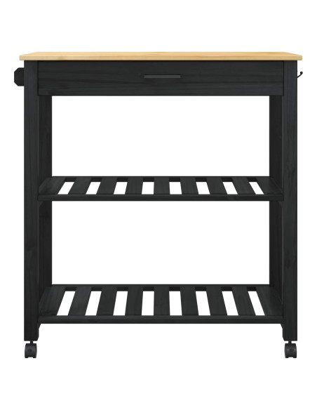 Carrello da Cucina Nero 88,5 x 40 x 84 cm