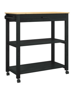 Carrello da Cucina Nero 88,5 x 40 x 48 cm 2