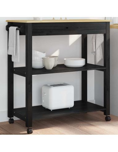 Carrello da Cucina Nero 88,5 x 40 x 48 cm