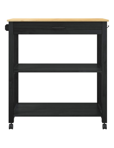 Carrello da Cucina Nero 88,5 x 40 x 48 cm