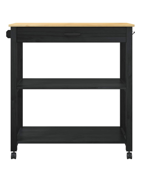 Carrello da Cucina Nero 88,5 x 40 x 48 cm