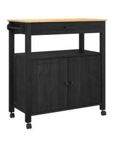 Carrello da Cucina Nero 88,5 x 40 x 48 cm 2