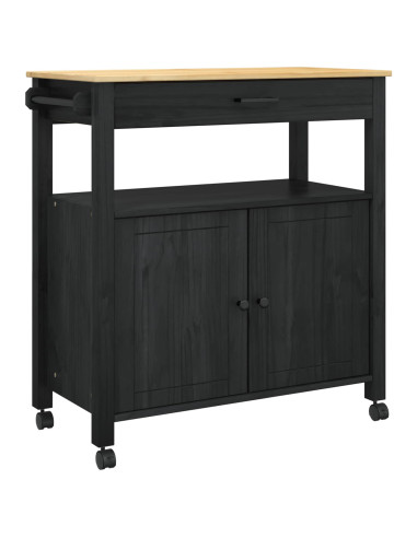 Carrello da Cucina Nero 88,5 x 40 x 48 cm