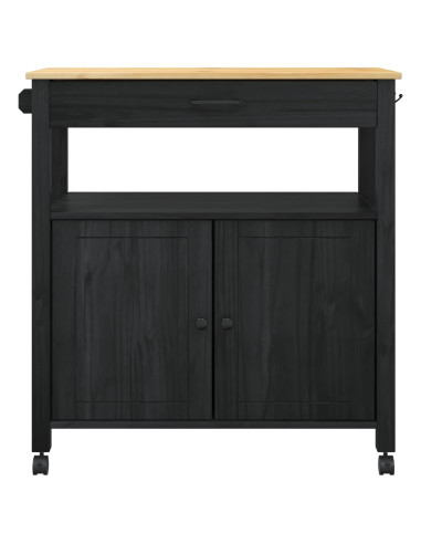 Carrello da Cucina Nero 88,5 x 40 x 48 cm