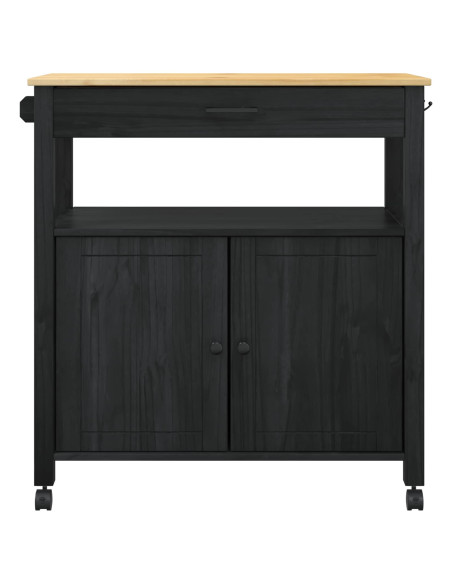 Carrello da Cucina Nero 88,5 x 40 x 48 cm
