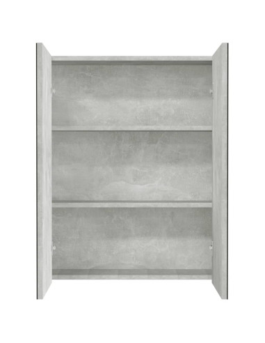 Armadietto a Specchio per Bagno 60x15x75 cm MDF Grigio Cemento