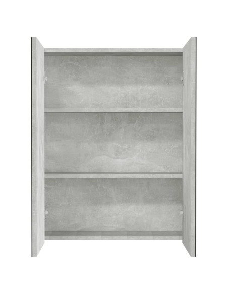 Armadietto a Specchio per Bagno 60x15x75 cm MDF Grigio Cemento