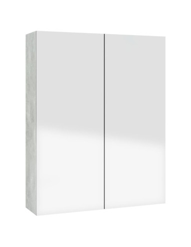Armadietto a Specchio per Bagno 60x15x75 cm MDF Grigio Cemento