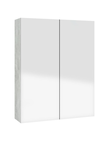 Armadietto a Specchio per Bagno 60x15x75 cm MDF Grigio Cemento