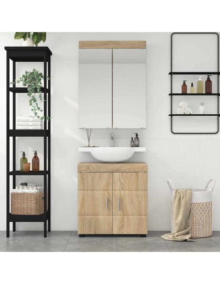 Set di mobili per il bagno con lo scaffale TULUM Rovere Sonoma