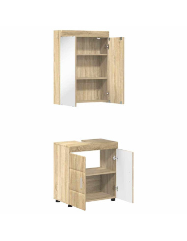 Set di mobili per il bagno con lo scaffale TULUM Rovere Sonoma