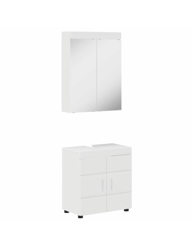 Set di mobili per il bagno con lo scaffale TULUM Bianco Lucido