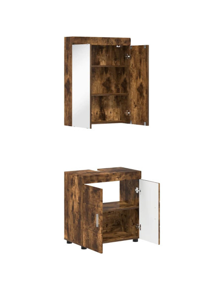 Set di mobili per il bagno TULUM Rovere fumé Legno multistrato