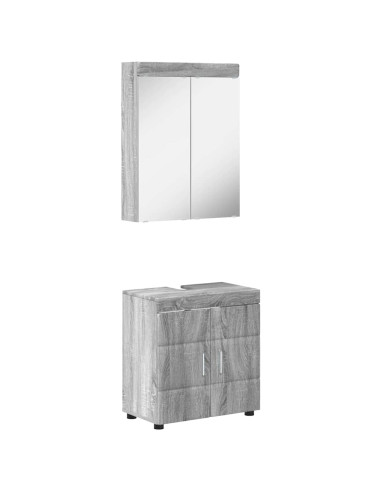 Set di mobili per il bagno con lo scaffale TULUM Grigio Sonoma