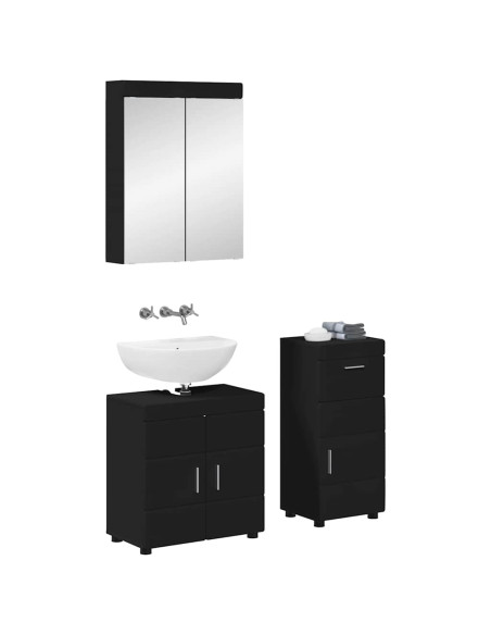 Set di mobili per il bagno TULUM Nero Legno multistrato