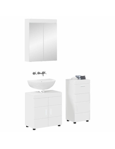 Set di mobili per il bagno con cassetto TULUM Bianco Lucido