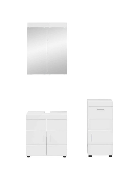 Set di mobili per il bagno con cassetto TULUM Bianco Lucido