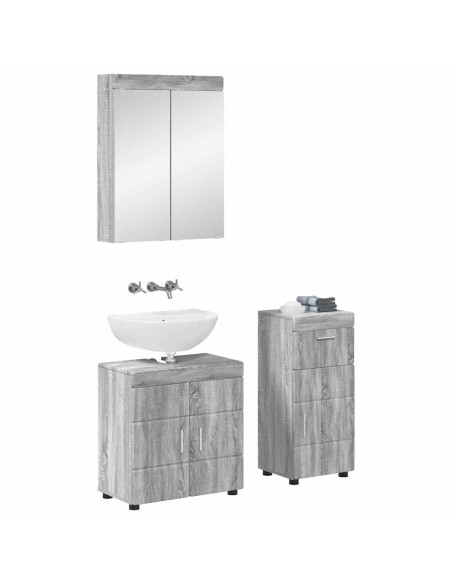 Set di mobili per il bagno con cassetto TULUM Grigio Sonoma
