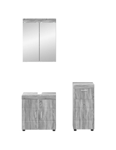 Set di mobili per il bagno con cassetto TULUM Grigio Sonoma