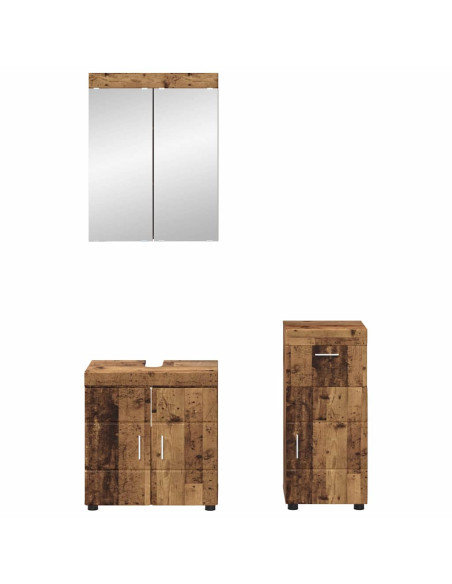 Set di mobili per il bagno con cassetto TULUM Legno vecchio
