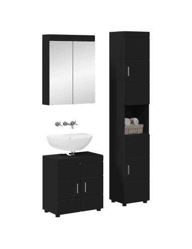 Set di mobili per il bagno TULUM Nero Legno multistrato