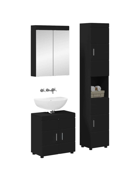 Set di mobili per il bagno TULUM Nero Legno multistrato