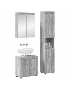 Set di mobili per il bagno con lo scaffale TULUM Grigio Sonoma 2