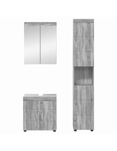 Set di mobili per il bagno con lo scaffale TULUM Grigio Sonoma