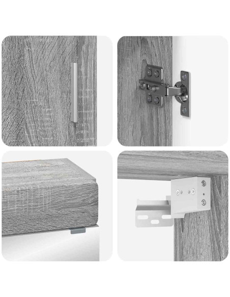 Set di mobili per il bagno con lo scaffale TULUM Grigio Sonoma