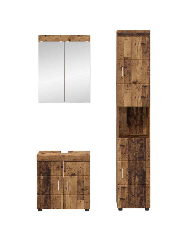 Set di mobili per il bagno con lo scaffale TULUM Legno vecchio